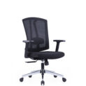 Ergonomic Chair Camila – black mesh medium-back office chair with adjustable armrests and chrome base in Dubai