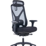 Bizzy Executive Chair – black mesh executive office chair with adjustable headrest and armrests in Dubai