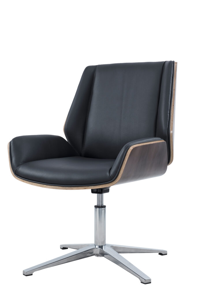 Woodie Visitor Chair Olivia Woodie Visitor Chair Olivia in black PU