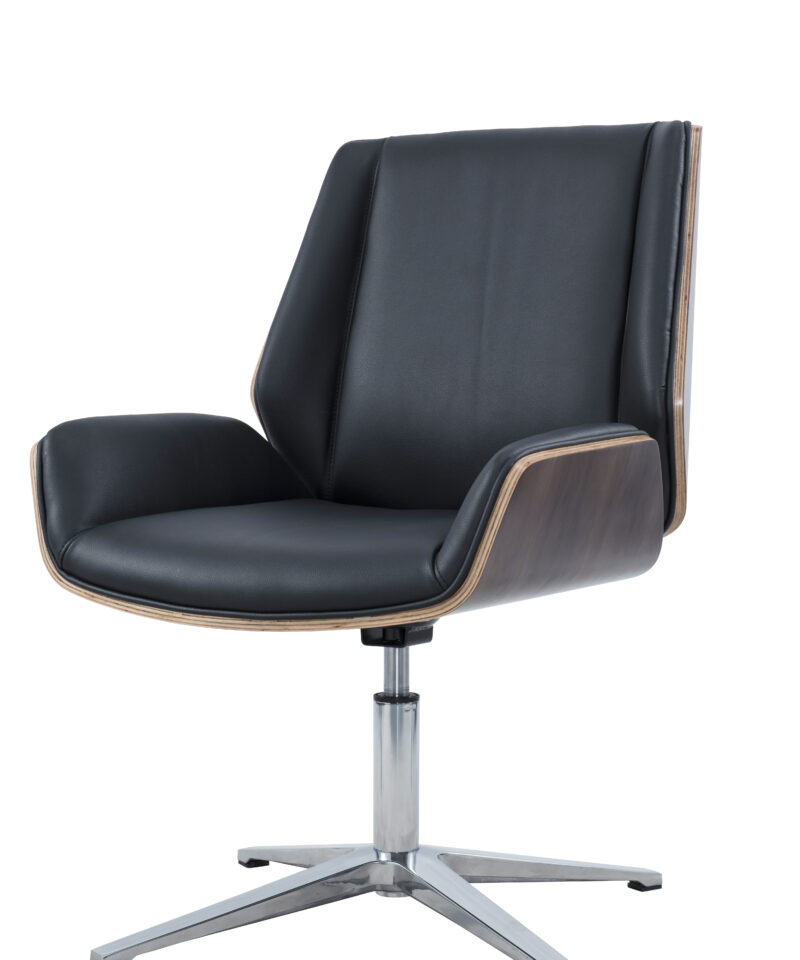 Woodie Visitor Chair Olivia in black PU