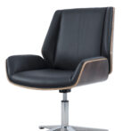 Woodie Visitor Chair Olivia in black PU